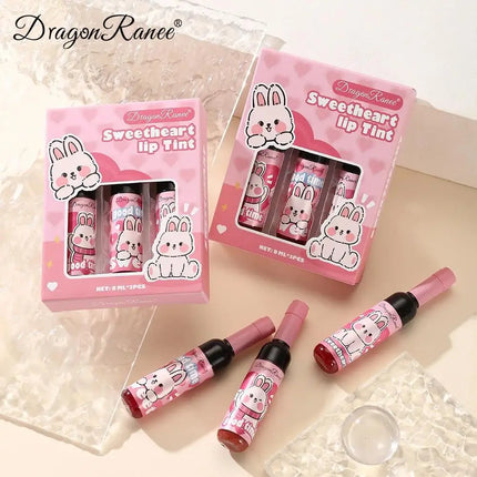 Wine Bottle Shaped Lip Gloss Set Long Lasting Moisturizing Non Transfer Liquid Lipstick With Cute Cartoon Design