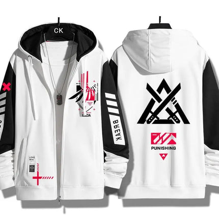 Game GRAY RAVEN：PUNISHING Gray Raven Print Hoodie Zip Up Coat Men's Hoodie Autunm Winter Man Hoodie Men's Sweatshirt
