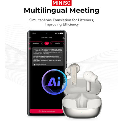 MINISO MS106 Bluetooth Earphone TWS Wireless Headphones Long Battery Life Sports Earphones Noise Reduction Comfortable Earbud