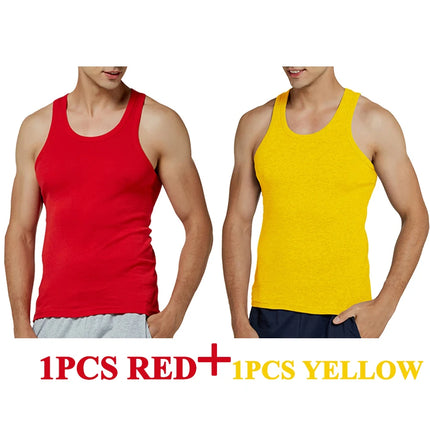 Tank Tops Men New 100% Cotton Solid Vest Mens Slim Casual Breathable Sleeveless Tops Gym Running Undershirt Male Gift Hot Sale