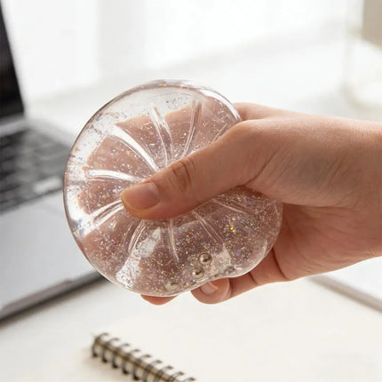 8cm Transparent DIY Bun Stress Relief Toy Crystal Clear Squeeze Fidget Ball For Anxiety Relief Office Home Decor