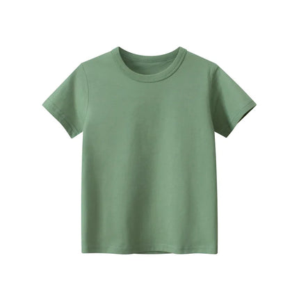 2 3 4 5 7 9 Years Summer Baby Boys Girls Short Sleeve T-shirt Cartoon Green Crocodile Children Kids Cotton Tops Pure Color