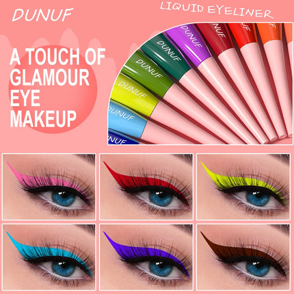 Matte Dark Green Liquid Eyeliner Pencil Waterproof Makeup Colorful Liquid Eye Liner Ultra-thin Long-Lasting Quick-Dry Eye Liner