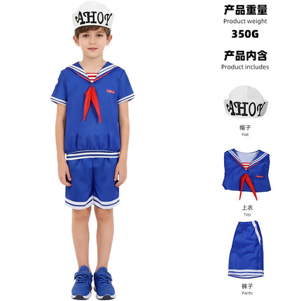 Boy Girl Robin Steve Harrington Cosplay Costume Shirt Pants Hat Vest Set Halloween Carnival Party Cosplay Costume