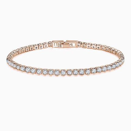 Sale 925 Sterling Silver Color Bracelets Full AAA Zircon Austrian Crystal Femme Women Link Chain Fine Jewelry Bangles Wholesale