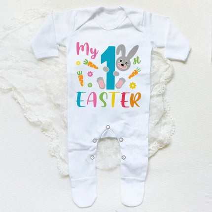 My First Easter Bunny Print Baby Bodysuit Babygrow Sleepsuit Rabbit Infant Long Sleeve Outfit Clothes Infant Easter Party Romper