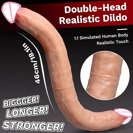 Double headed silicone dildo Designed for lesbian women BDSM Couple sex game Dual insertion of vagina and anus Adult sex toys