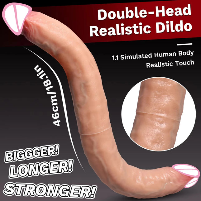 Double-headed silicone dildo Designed for lesbian women BDSM Couple sex game Dual insertion of vagina and anus Adult sex toys