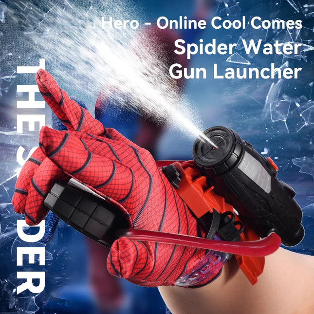 Spider Wrist Launcher Water Gun with Gloves Summer Water Fight Toy Cosplay Prop Outdoor Game Backyard Fun