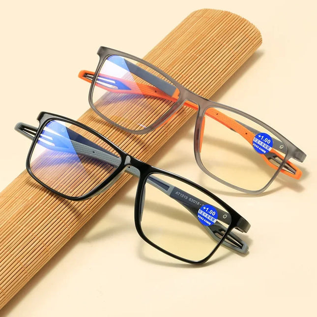 Vintage Ultralight TR90 Reading Glasses Men Women Retro HD Lens Blue Light Blocking Eyewear Classic Square Far Sight Eyeglasses