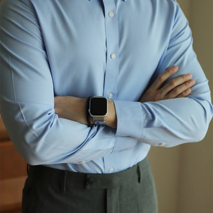 Men's long-sleeved shirt: casual, simple, high-quality, wrinkle-free, slim fit, business formal, all-season collection