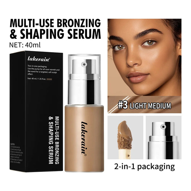Long Lasting Foundation Serum With Bronzing Shaping Moisturizes Nourishes Skin Brighten Facial Contouring Concealer Cosmetics
