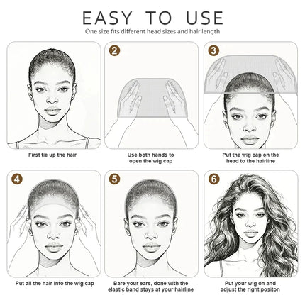 1/3Pcs Black Nylon Mesh Wig Cap, Closed End High Stretch Breathable Hairnet Invisible Wig Liner for Women