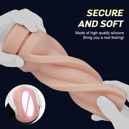 Manual Male Masturbation Cup Silicone Realistic Vagina Clitoris Pocket Pussy Endurance Exercise Adult Goods Sex Toy for Men 18+