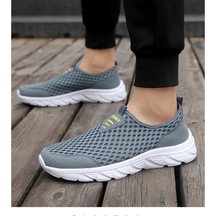 YRZL Lightweight Men Casual Shoes Breathable Slip on Male Casual Sneakers Anti-slip Men's Flats Outdoor Walking Shoes Size 39-46