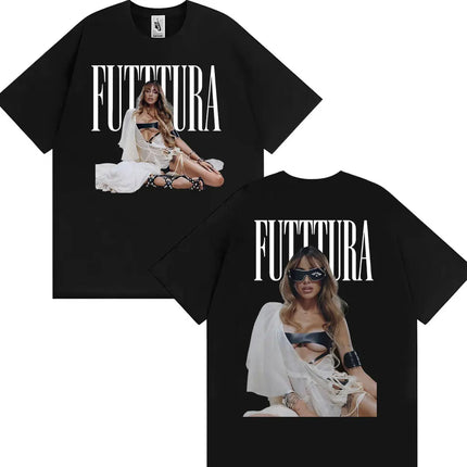 Singer TINI STOESSEL Futtura Album 2025 Tour T-shirt Men Women Fashion Aesthetic Retro Tee Shirt Cotton Casual Oversized T Shirt