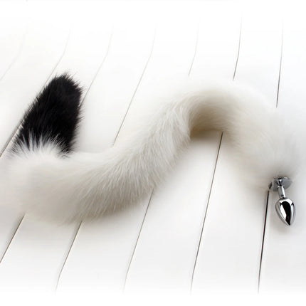78cm Red Long Fox Tail Anal Plug Metal Butt Plug Prostate Massager Erotic Cosplay Accessories Adult Novelty Sex Toys For Couples