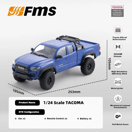 FMS FCX24 Tacoma 1/24 RC Crawler 4x4 RC Truck Crawler Remote Control Climbing Off-Road Car RTR RC Car for Adults Toy Gift