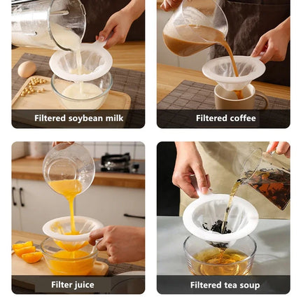1PC Fine Mesh Strainer Spoon for Coffee, Milk, Soy, and Yogurt 100/200/300/400 Mesh Nylon Filter For Kitchen Dining Gadgets