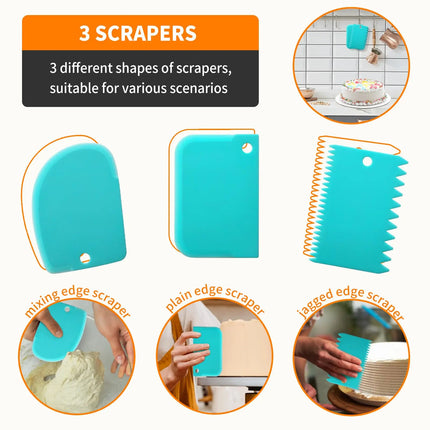 Piping Bags and Tips Set -120pcs Ultimate Cake Decorating Supplies Kit Includ Pastry Bag Frosting Tips Icing Scrapers For Baking