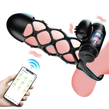 Bluetooth Penis Vibrator for Men Masturbator Sex Machine Penis Delay Trainer Cock Ring Glans Massager Male Adult Sex Toys