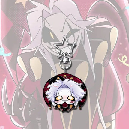 Game The Freak Circus Pierrot Cosplay Keychain Kawaii Acrylic Joker Clown Pendant Keyring Key Chain Bag Accessory Ornament Props
