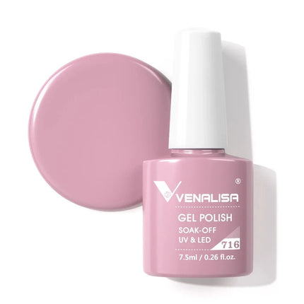 Venalisa 7.5ml Gel Nail Polish, White Cap, Glass Formula, No Wipe Top Coat, UV LED Soak-Off Glitter Color Nail Lacquer
