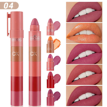 DIMSHOW 5-section Highlight Lazy Eyeshadow Pencil Pearlescent Fine Glitter Illuminating Eyeshadow Stick Set