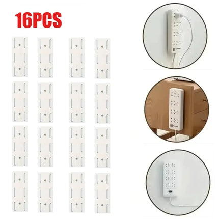 Wall Mounted Self Adhesive Power Strip Fixer Removable Cable Organizer Desktop Socket Holder for Office Home