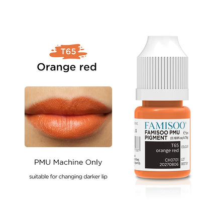 FAMISOO 5ML Permanent Makeup Pigment Inks Lip Tattoo Ink for Semi Permanent Makeup Eyebrows Pigment Tattoo Supplies