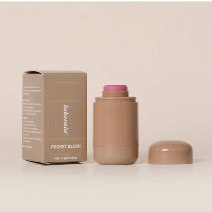 Lakerain Blush Stick Cheek Lip Tinted Moistured Long-wearing Flush Blusher Silky Brighten Blush Cream Cosmetics Matte Nakeup