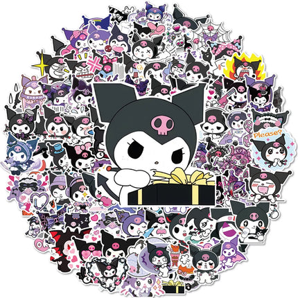 10/30/50/100pcs Cute Kuromi Cartoon Anime Stickers Sanrio Decals DIY Skateboard Stationery Laptop Waterproof Sticker Classic Toy