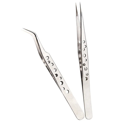 Electronics Industrial Tweezers Precision  Anti-static Curved Straight Tip Stainless Forceps Phone Repair Hand Tool