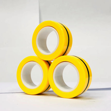 3pcs Fidget Toy Set Finger Magnetic Rings Colorful Adult Magnets Spinner Rings for Relieve Stress Anxiety Relief Therapy