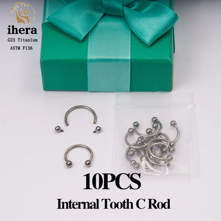 10PCS G23 Titanium Eyebrow Piercing Jewelry Nose Septum Piercing Ring C Rod 16G ASTM F136 Women Labret Lip Stud Wholesale