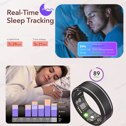 2026 Smart Ring Bluetooth Call Heart Rate Blood Pressure Monitor Men Women Smartring 5ATM Waterproof Health Multi Sports Rings