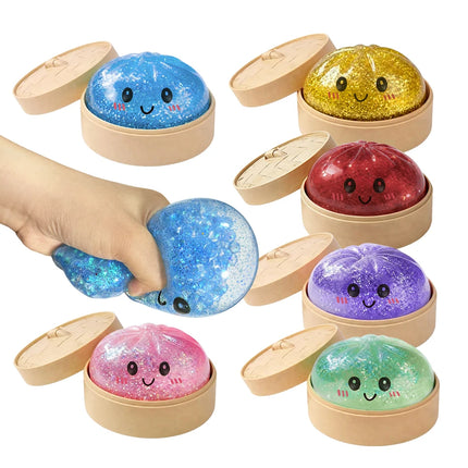 Glitter Dumpling Glitter Dumpling Squishy with Box Dumplings Sensory Squeeze Toy for Stress Relief Gifts