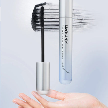 MACKANDY 4D Curling Thickening Black Mascara Waterproof Sweatproof Defined Lashes & All-Day Hold for Eyelash Extensions & Makeup