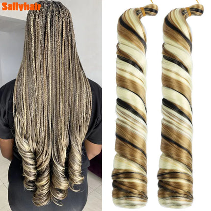 Synthetic 18inch French Curls Braiding Hair Crochet Braids 45cm Ombre Braiding Hair Curls 150g Pre Stretched Extensions Bulk