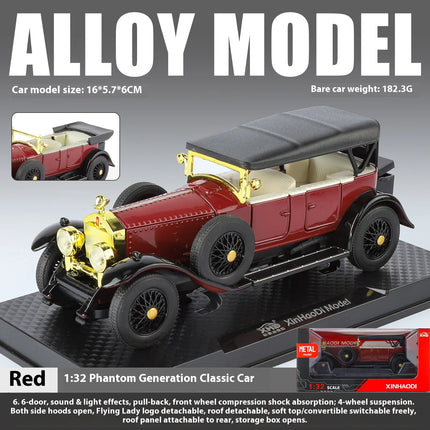 1:32 Rolls Royce Phantom I Alloy Metal Diecast Model Car High Simulation Decoration Display Ornaments With Sound And Light Gifts