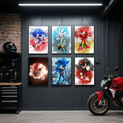 Classic Sonic Self-adhesive Poster Sticker Waterproof / Sonic Self-adhesive Poster Sticker