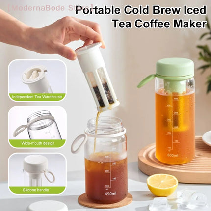 【M】Cold Brew Coffee Pot High-capacity Espresso Filter Bottle Cold Brewing Pot Portable Iced Brew Coffee Maker Juice Coffe Kettle