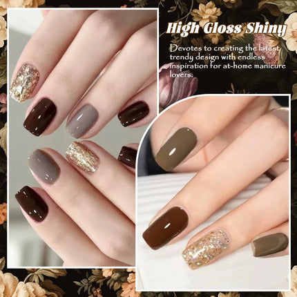 9 Colors Warm Winter Patting Painting Gel Nail Polish Glitter Effect Soak Off Gel Varnish Gradient Pat Gel Palette Nail Supplies