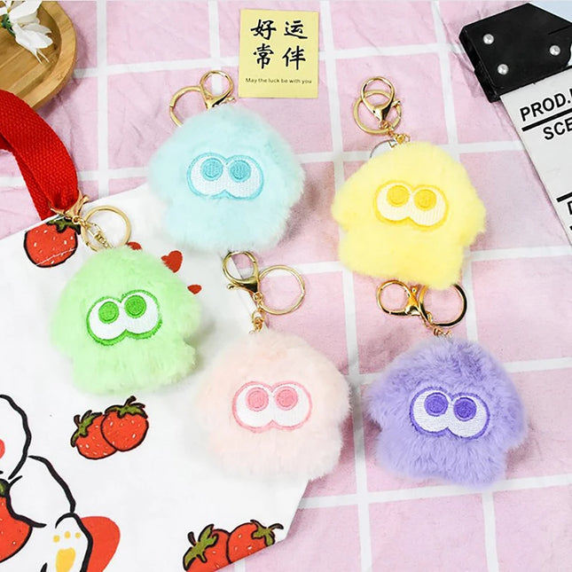 Cartoon Splatoon Inkling Plush Keychain Anime Orange Red Inkling Kawaii Animal Backpack Pendant Soft Stuffed Cartoon Toy Doll