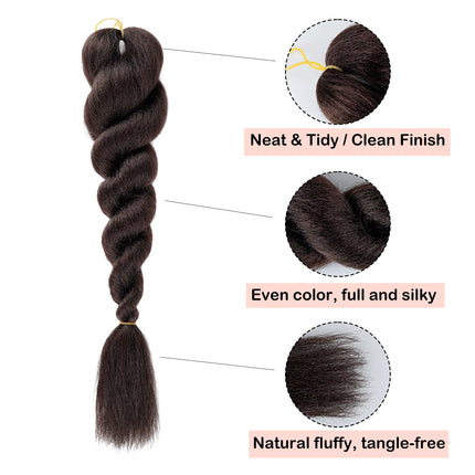 Colorful Ombre Jumbo Braiding Hair Low Temp Flame Retardant Synthetic Hair Bulk Tangle Free Crochet Twist Braids Hair Extensions