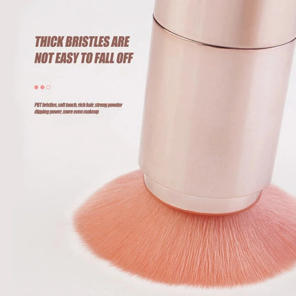 5-in-1 Detachable Travel Makeup Brush Set, Powder Eyeshadow Blush Brush with Vegan Synthetic Bristles, Multi-Functional Beauty