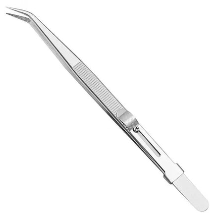 Professional Jewelry Tweezers 16CM High Precision StainlessSteel with SlottedBuckle forDiamond Gem DIYCrafting Sandblasted Tools