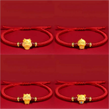 12 Constellation Zodiac Sign Charm Braided Bracelets Men Women Classics Red Rope Bracelet & Bangle Birthday Gift Party Jewelry