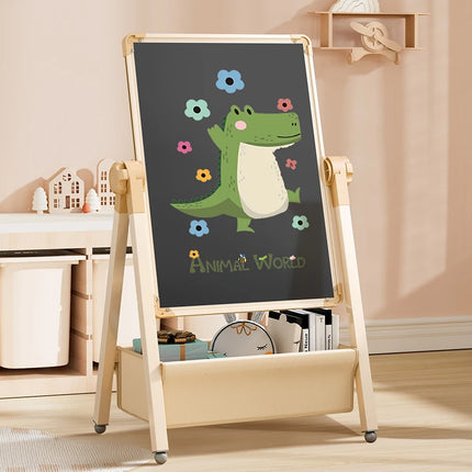 Children's magnetic dust-free drawing board, household small blackboard with stand, erasable doodle whiteboard for babies