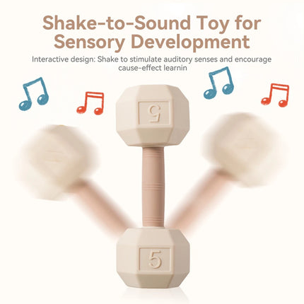 Baby 0-12 Months Rattle Toys Silicone Chewing Dumbbel Baby BPA Free Teether Toys Newborn Rattle Toys Infant Teething Gift Rattle